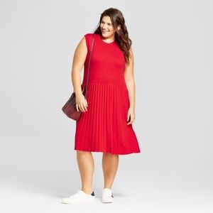 NEW! Red Plus Size Fit n Flare Sweater Dress